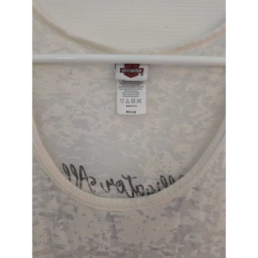 Harley Davidson Alligator Alley Ft Lauderdale Rhinestone Burnout Tank Top 2018 M - Picture 4 of 6